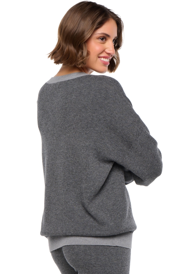 Baumwolle & Cashmere kaschmir pullover damen baumwolle cashmere stormie black grey marl m